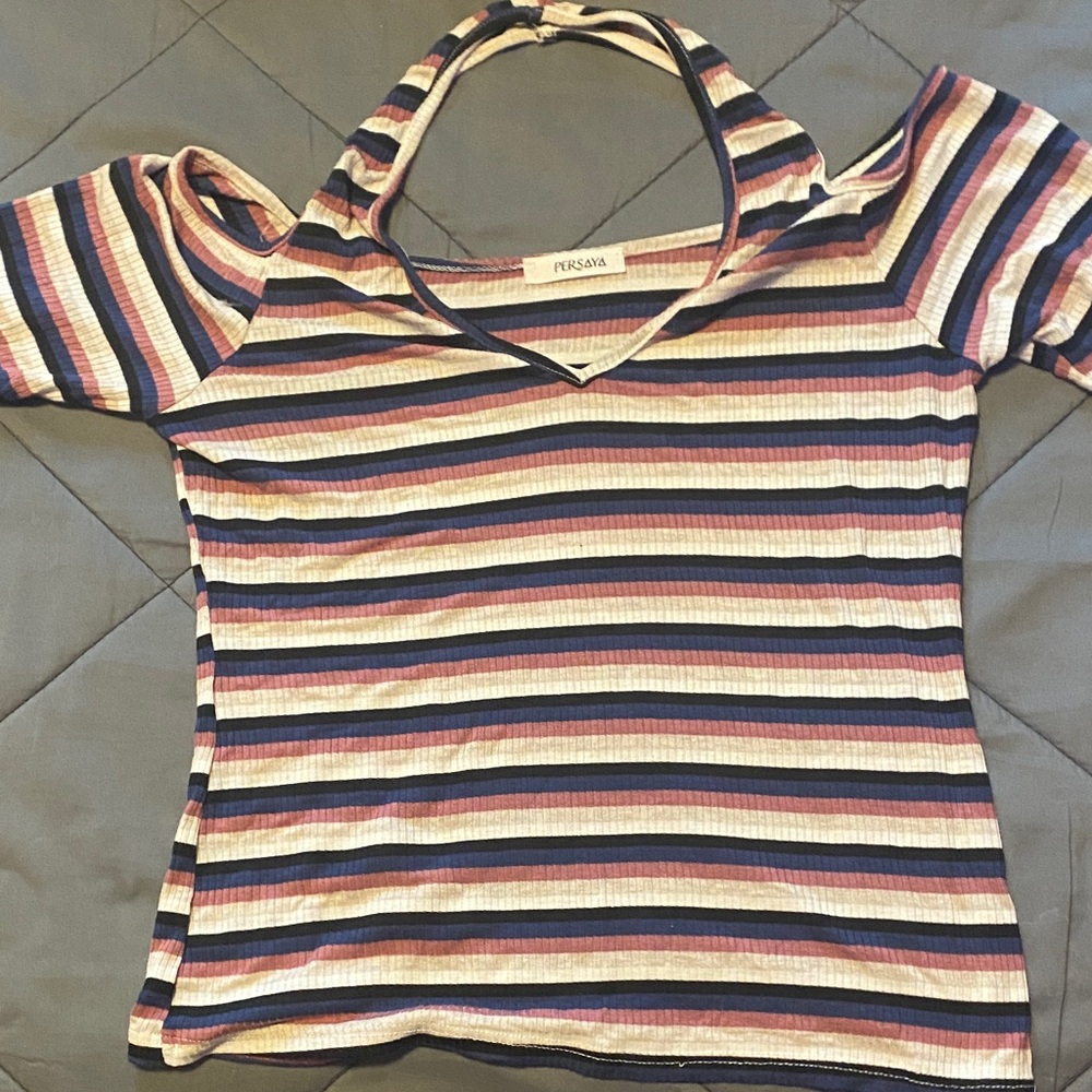 Persaya Multicolor Striped V-Neck Camisole